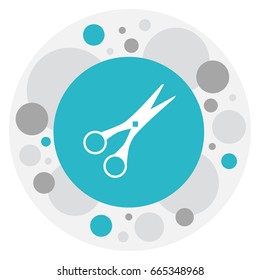 Vector Illustration Of Barber Symbol On Cut Tool Icon. Premium Quality Isolated Shear Element In Trendy Flat Style.