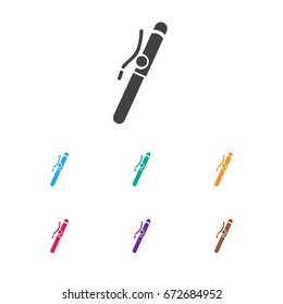 Vector Illustration Of Barber Symbol On Pen Icon. Premium Quality Isolated Pencil Element In Trendy Flat Style.