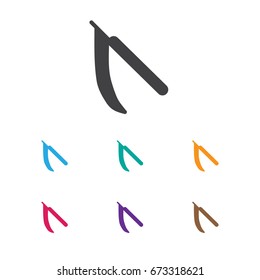 Vector Illustration Of Barber Symbol On Razor Icon. Premium Quality Isolated Blade  Element In Trendy Flat Style.