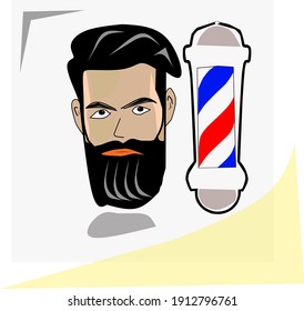 Ilustración vectorial de un barbereño y iluminación 