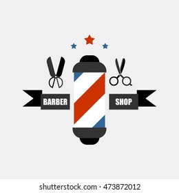 Vector Illustration of Barbershop icon, logo, emblem design template. Flat Style Design.