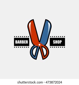 Vector Illustration of Barbershop icon, logo, emblem design template. Flat Style Design.