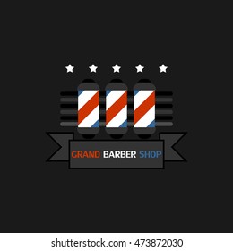 Vector Illustration of Barbershop icon, logo, emblem design template. Flat Style Design.