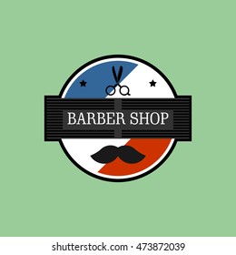 Vector Illustration of Barbershop icon, logo, emblem design template. Flat Style Design.