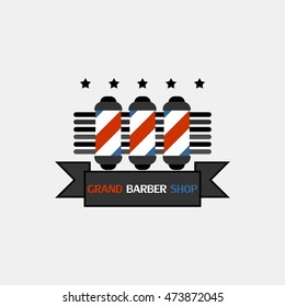 Vector Illustration of Barbershop icon, logo, emblem design template. Flat Style Design.