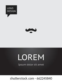 Vector Illustration Of Barbershop Symbol On Whiskers Icon. Premium Quality Isolated Mustache Element In Trendy Flat Style.