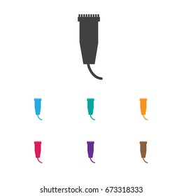 Vector Illustration Of Barbershop Symbol On Cutting Machine Icon. Premium Quality Isolated Electric Shaver Element In Trendy Flat Style.