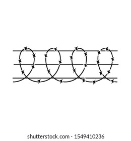 Vector illustration of barbwire and wire icon. Web element of barbwire and fence stock vector illustration.