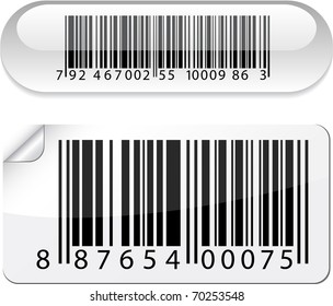 Vector illustration of barcode buttons.