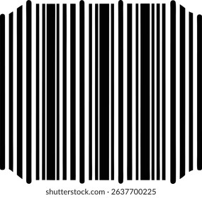 Vector Illustration of Barcode Filled Silhouette for Inventory Management