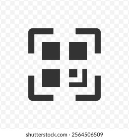 Vector illustration of barcode icon in dark color and transparent background(PNG).