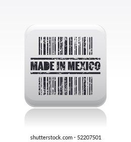 Vector illustration of barcode icon marked "Made in Mexico"