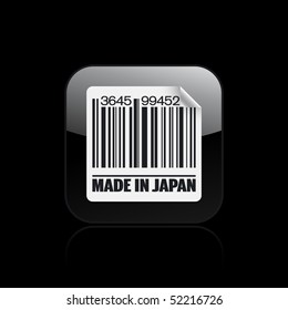 Vector illustration of barcode icon marked "Made in Japan"