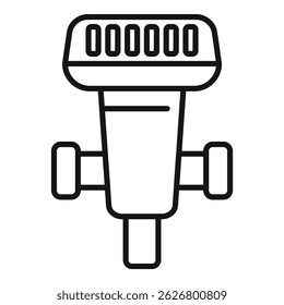 Vector illustration of a barcode scanner in a simple line art style, isolated on white