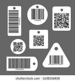 Vector illustration of barcodes and QR codes, used in supermarkets and stores, carries an industrial sense. EPS 10