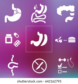 vector illustration for bariatric surgery and medical weight loss icons set