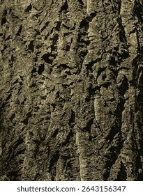 Ilustração vetorial de casca de veludo de Amur, cortiça de Amur, Phellodendron amurense. Textura de casca de cortiça. Textura de casca de árvore velha. 
