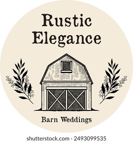 Vector Illustration a Barn Wedding Clipart