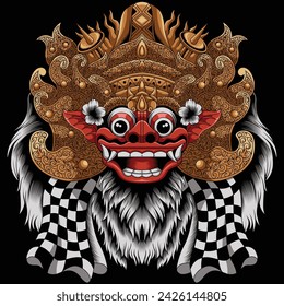 Vector illustration of barong bali mask