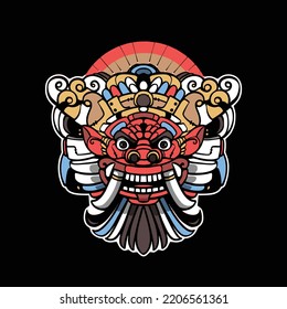 Vector Illustration Of Barong Ket From Bali