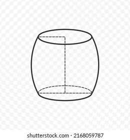 Vector illustration of Barrel 3D geometric shapes in dark color and transparent background(png).