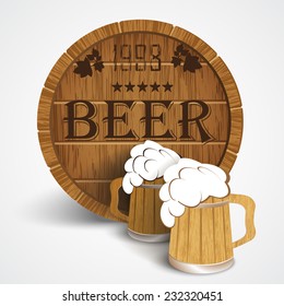 Vector illustration of a barrel of beer.