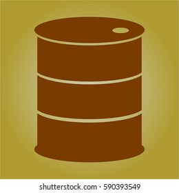 Vector illustration of Barrel vector icon in Brown
