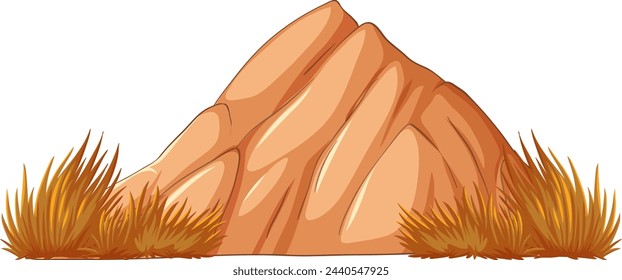 Vector illustration of a barren mountain landscape