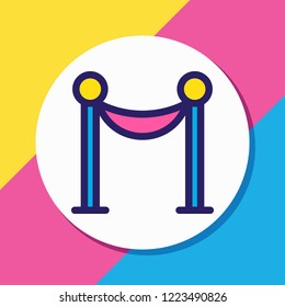 Vector illustration of barrier icon colored line. Beautiful entertainment element also can be used as cinema rope icon element.