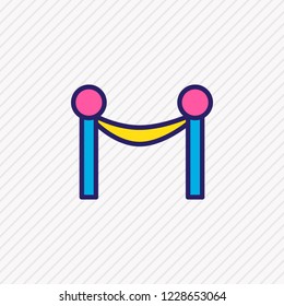Vector illustration of barrier rope icon colored line. Beautiful film element also can be used as cinema fence icon element.