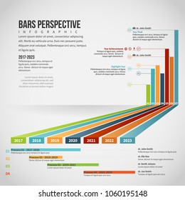 Vector illustration of Bars Perspective Infographic design element.