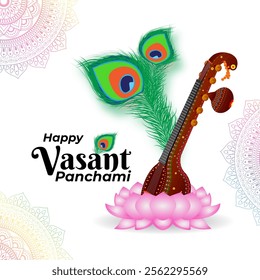 Vector illustration of Basant Panchami social media template