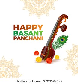 Ilustración vectorial de la Plantilla de medios sociales Basant Panchami