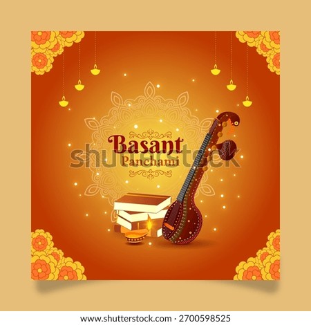 Vector illustration of Basant Panchami social media template