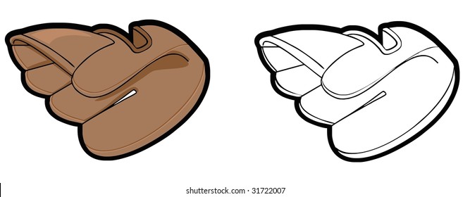 vector illustration of Base ball glove ideal for digital stamp or decal