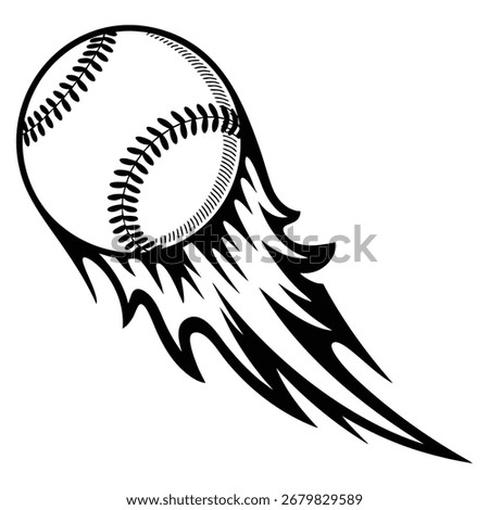 Vector illustration of baseball ball icon with effect, sports graphic ideal for athletic designs, baseball themes and competitive artwork projects