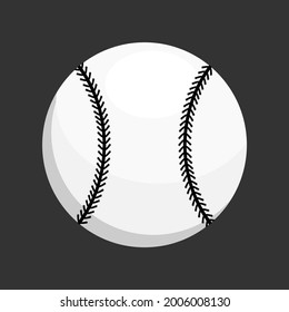 vector illustration of baseball ball on a dark gray background
