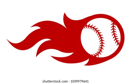 Vector illustration of baseball ball with simple flame shape. Ideal for sticker, decal, sport logo and any kind of decoration.