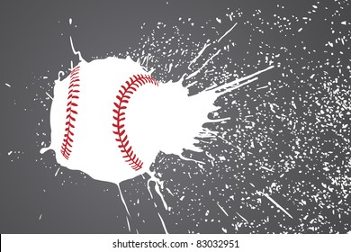 vector illustration (baseball ball with white splashes)