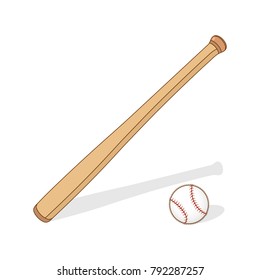 
Vector illustration with baseball bat and baseball