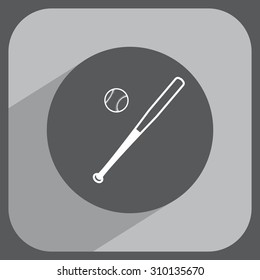 Vector illustration of baseball bat and ball