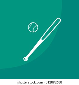 Vector illustration of baseball bat and ball