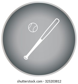 Vector illustration of baseball bat and ball