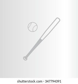 Vector illustration of baseball bat and ball