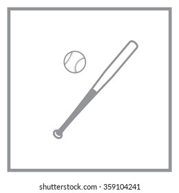 Vector illustration of baseball bat and ball