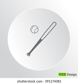 Vector illustration of baseball bat and ball