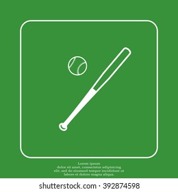 Vector illustration of baseball bat and ball