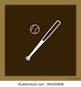 Vector illustration of baseball bat and ball