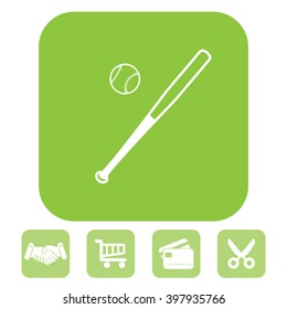 Vector illustration of baseball bat and ball