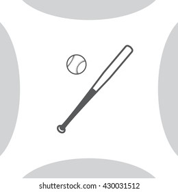 Vector illustration of baseball bat and ball